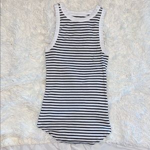 Black and white stripped tank
